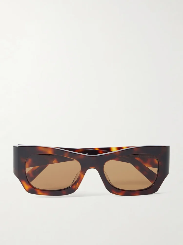 Square-frame tortoiseshell acetate sunglasses