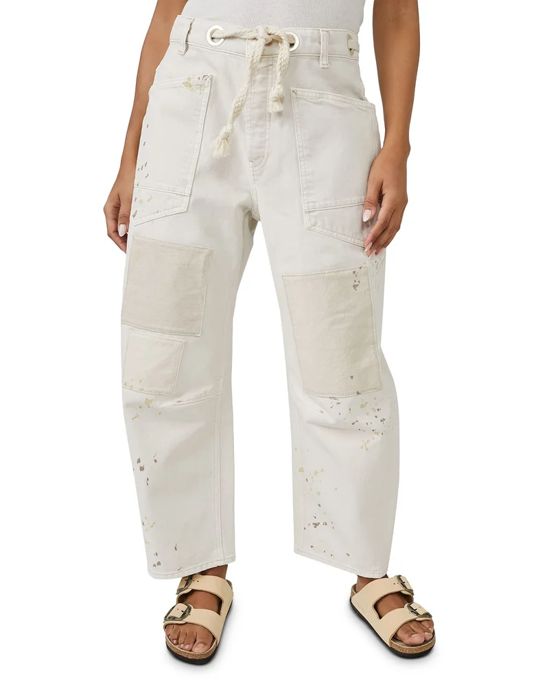 We The Free Moxie Low Slung Pull On Drawstring Barrel Jeans