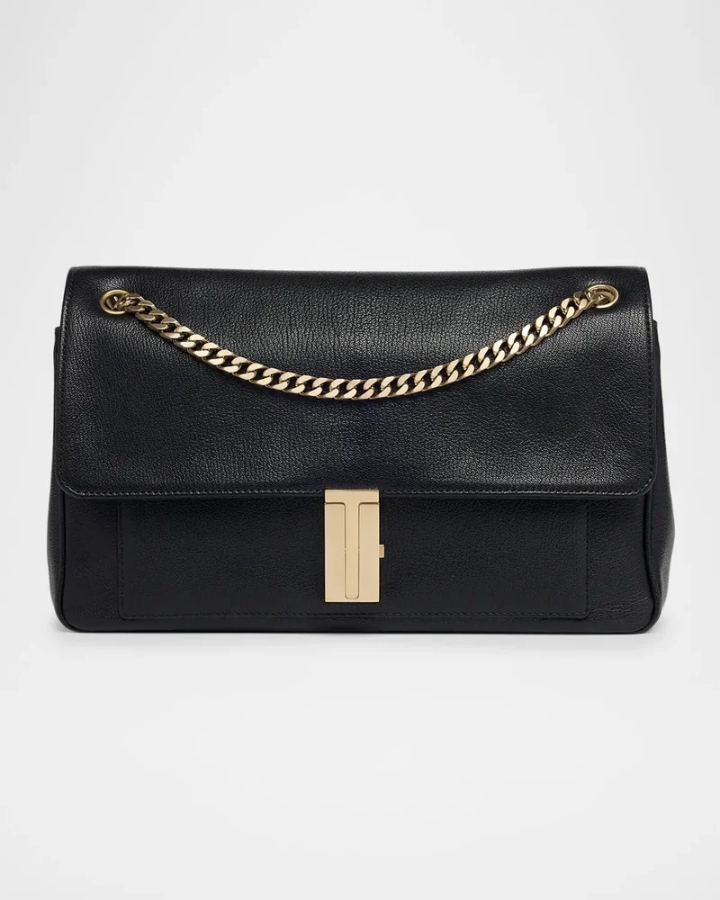 Mia T-Clasp Leather Shoulder Bag
