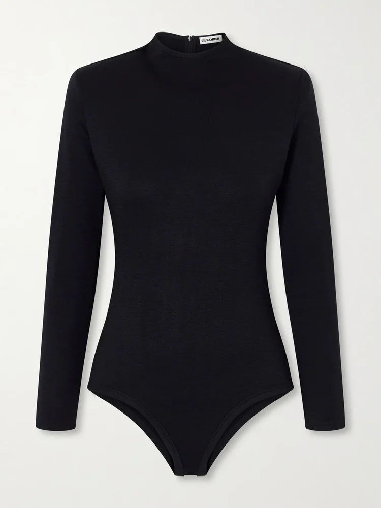 Wool-jersey bodysuit