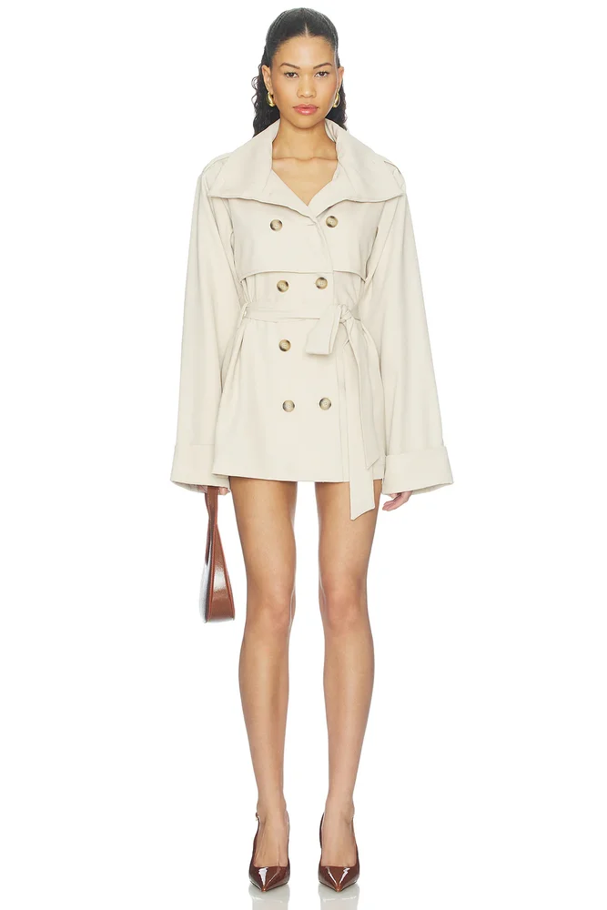 Myka Funnel Neck Trench Dress