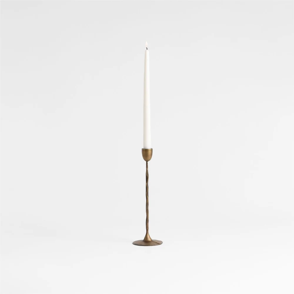 Barteau Large Brass Taper Candle Holder, 11 in.