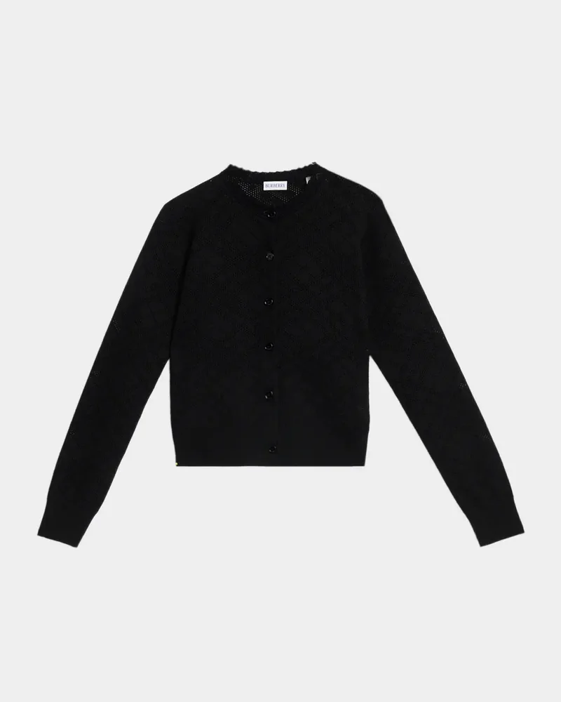 Pandora Check-Knit Wool-Silk Cardigan