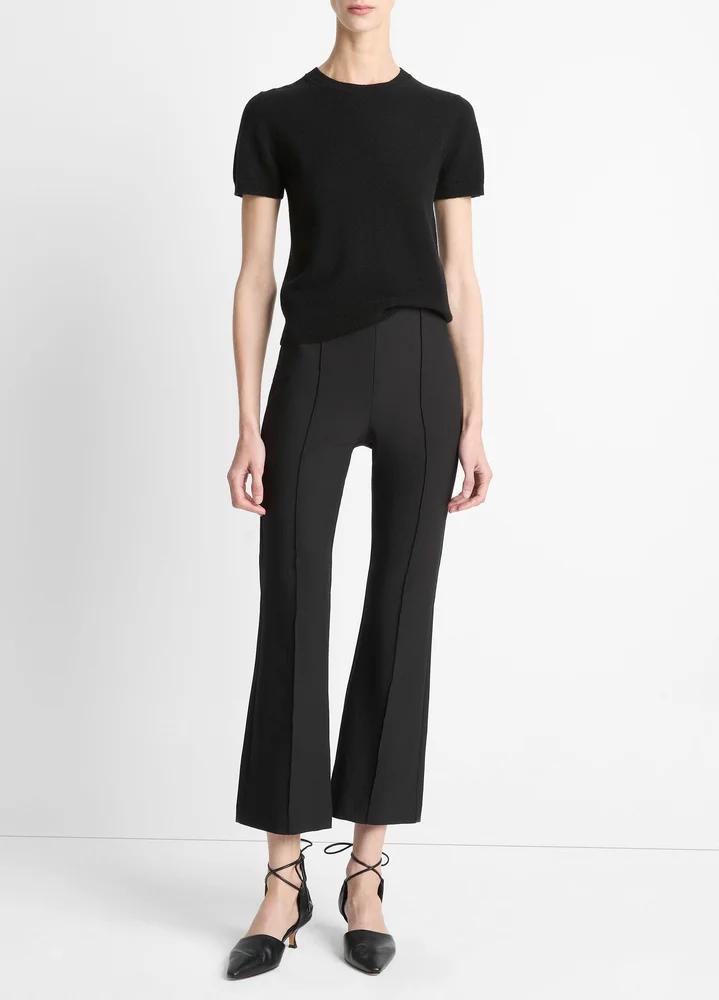 Niki Mid-Rise Pintuck Crop Flare Pant