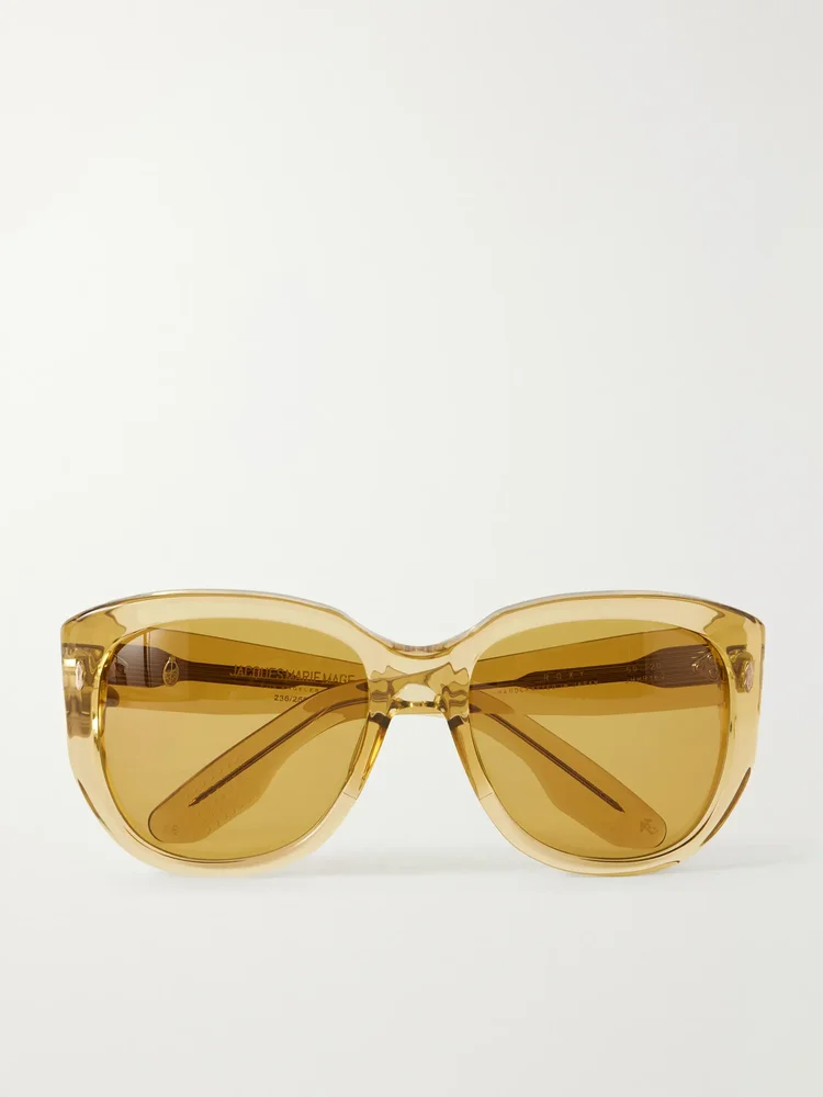 Roxy oversized round-frame acetate sunglasses