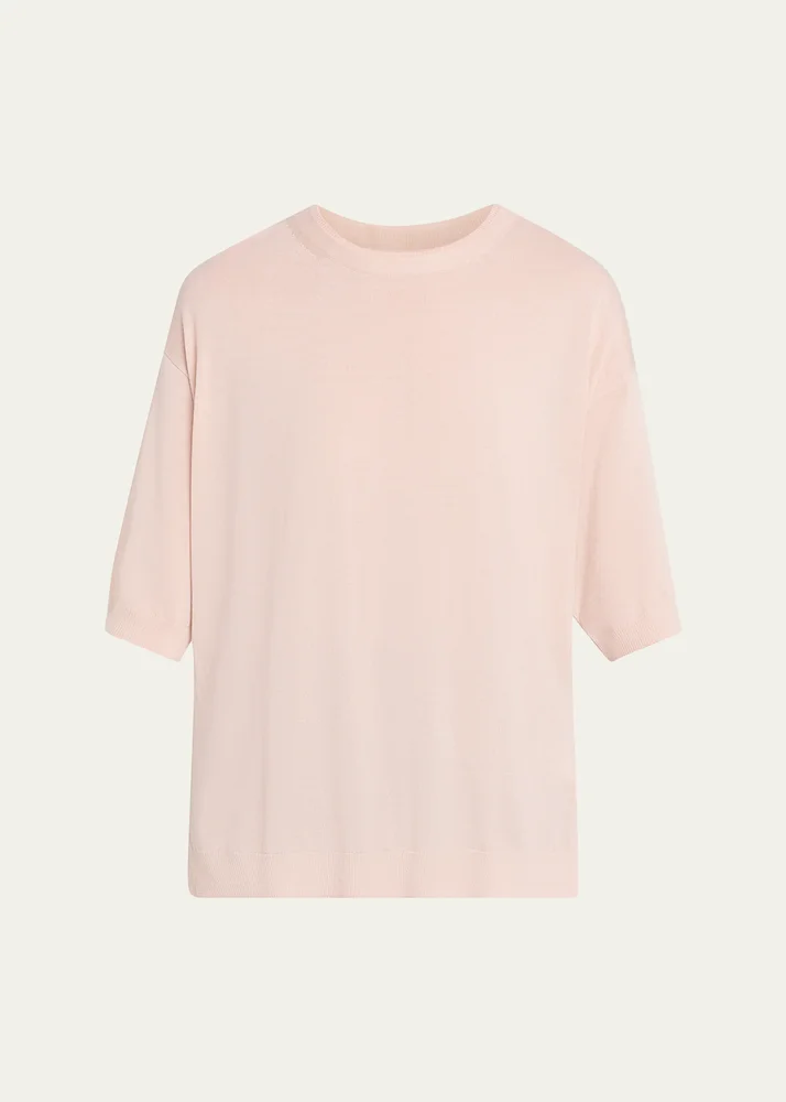 New York Drop-Shoulder Merino Wool Knit Sweater