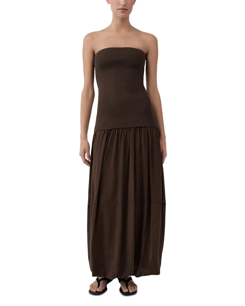 Strapless Balloon Hem Dress