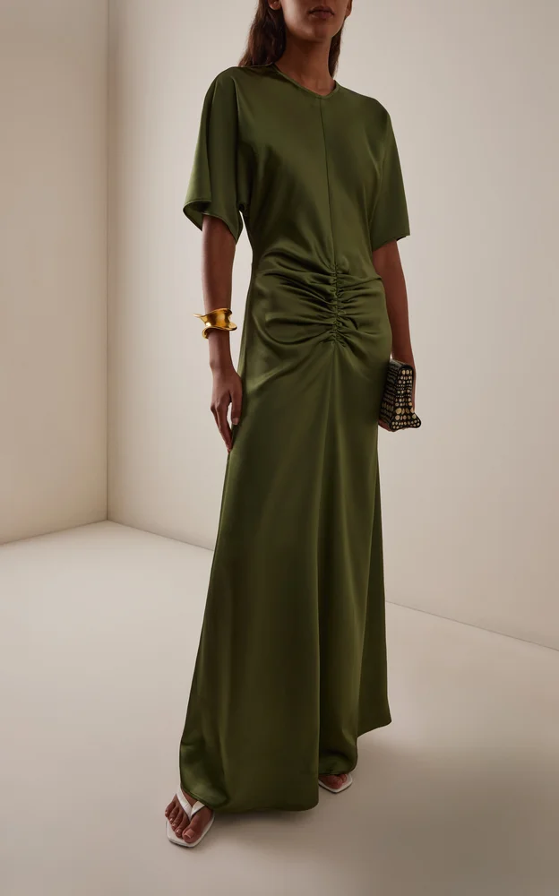 Anchored Satin Maxi Dress