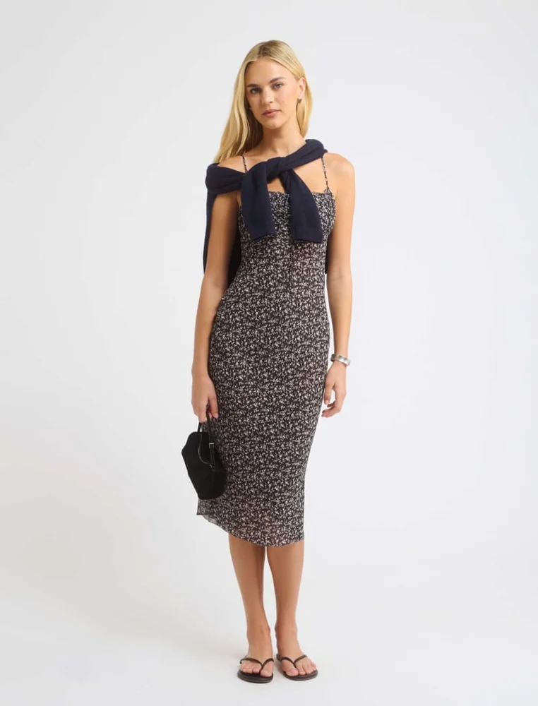 Jardin Midi Dress, Midnight Vine