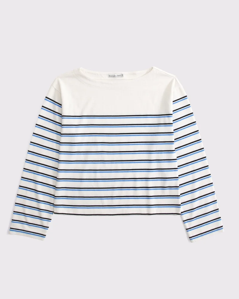 Long-Sleeve Mariner Boat Neck Tee