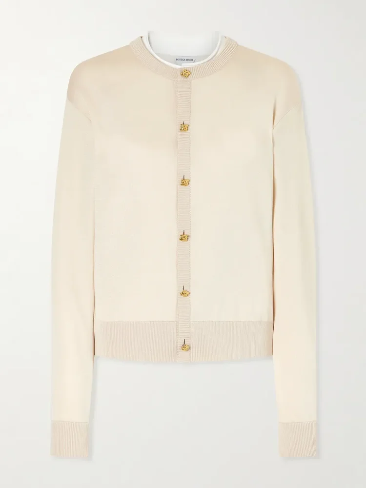 Knitted silk cardigan