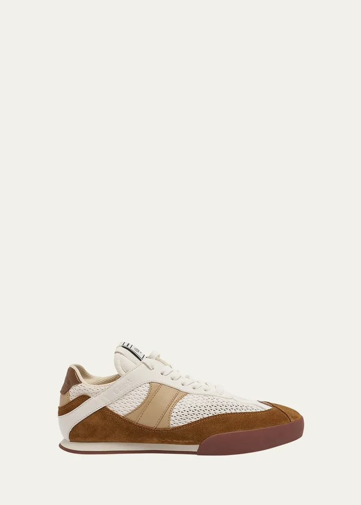 Kick Mesh and Leather Low-Top Sneakers