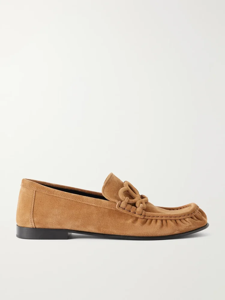 Double L suede loafers