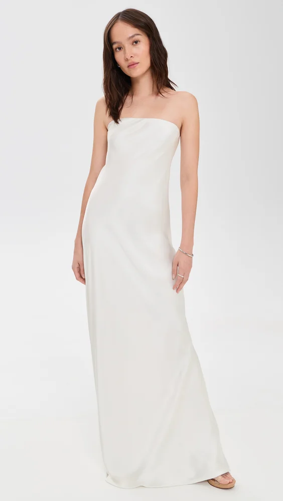 Bias Strapless Gown (Porcelain)