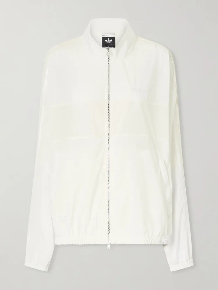 Logo-embroidered recycled-shell track jacket