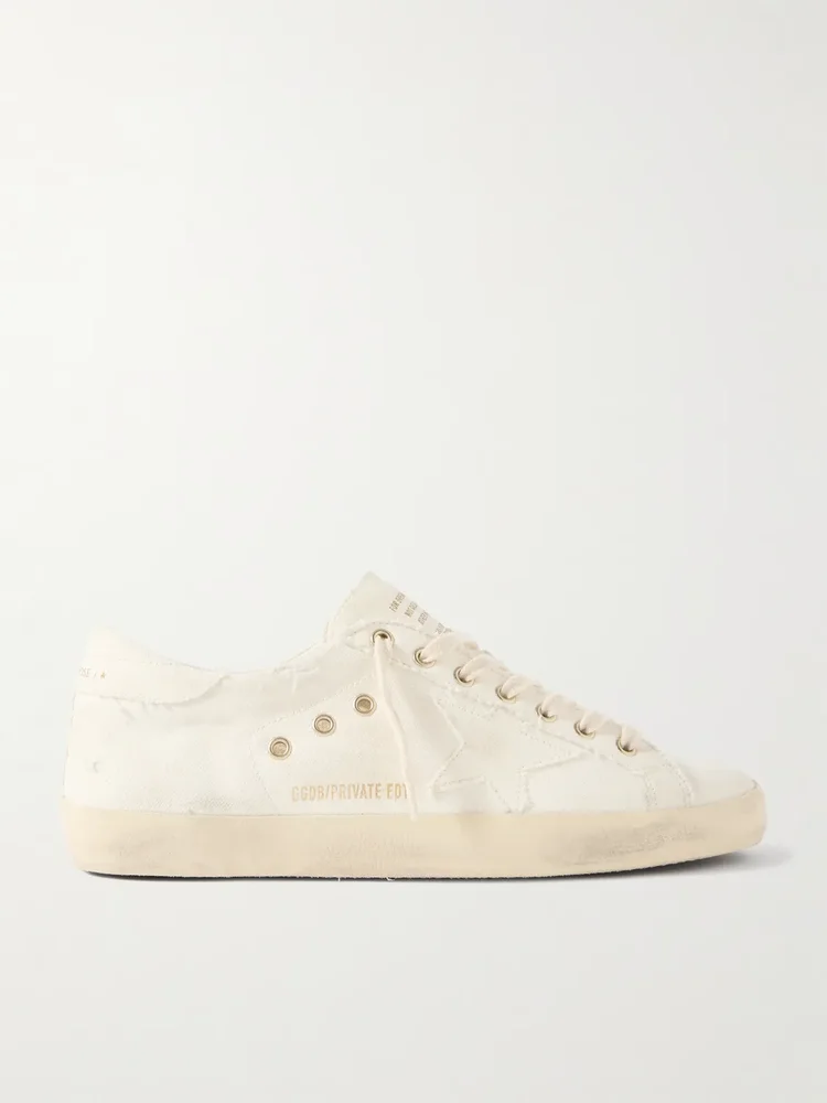 Super-Star Distressed Canvas Sneakers