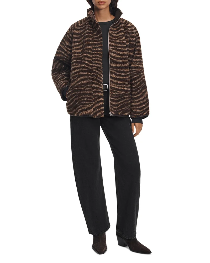 Sun Faux Sherpa Funnel Neck Jacket