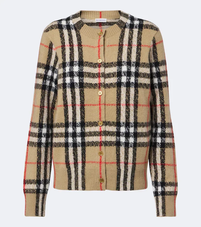 Burberry Check cashmere cardigan