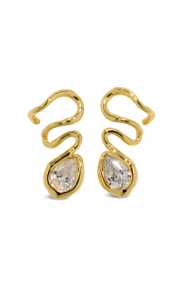 Asterales 14K Gold-Plated Vine Post Earrings