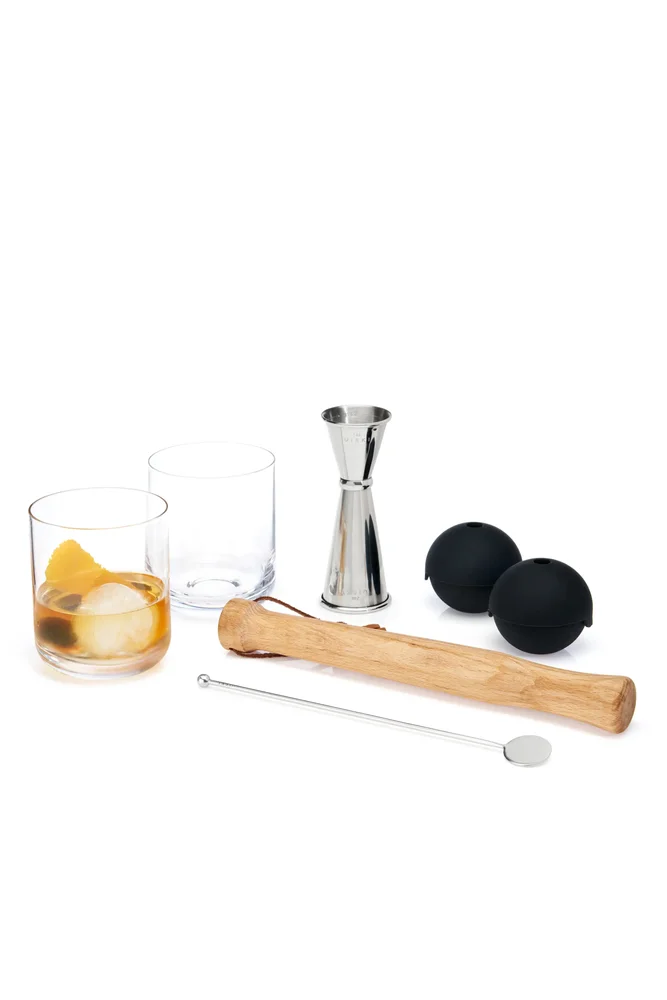 Professional 7-Piece Muddled Barware Set in Stainless Steel