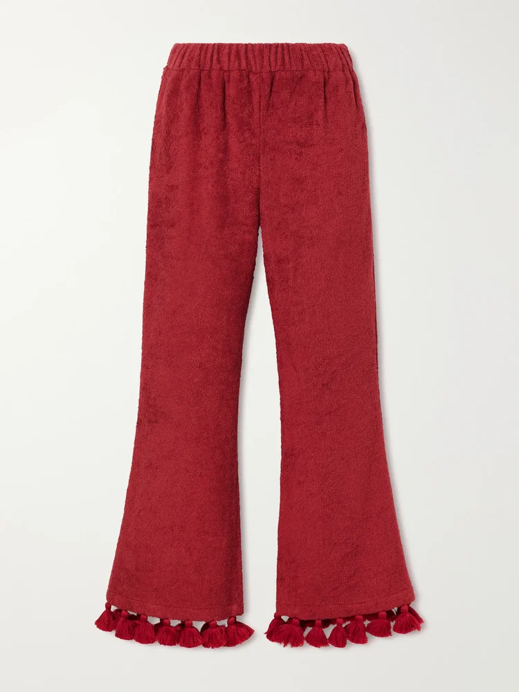 Morgane cotton-terry straight-leg pants