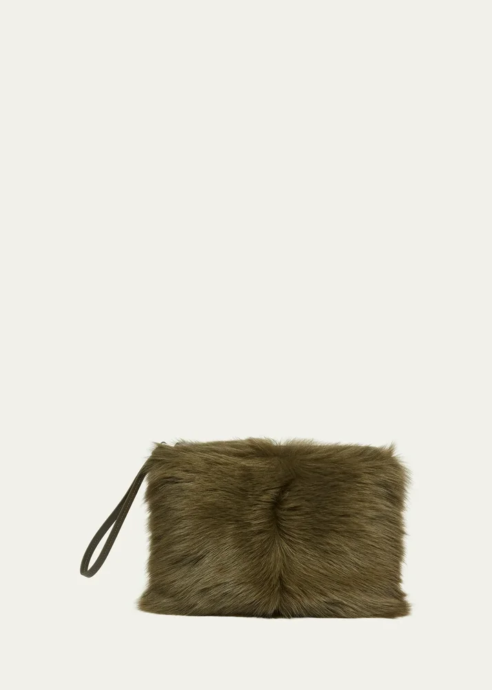 Leather & Shearling Pouch Bag