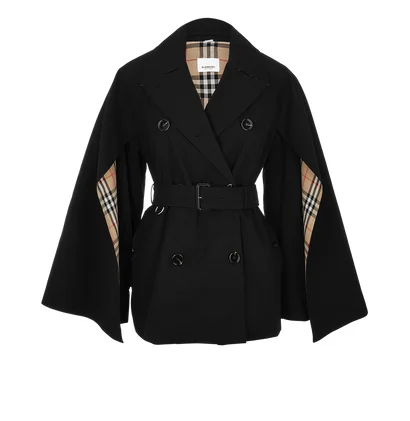 Burberry Cape Sleeve Cropped Trench Coat, Coats - Designer Exchange