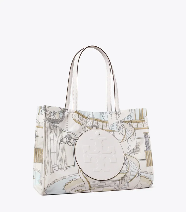 Small Ella Printed Tote (Pool Beige)