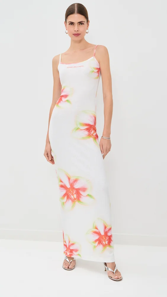 Glitch Orchid Soft Ribbed Maxi Dress