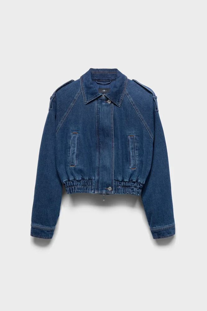 Aviator Jacket in Denim Radar