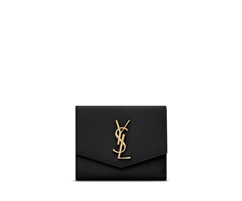 Uptown Compact Wallet in Grain De Poudre Leather