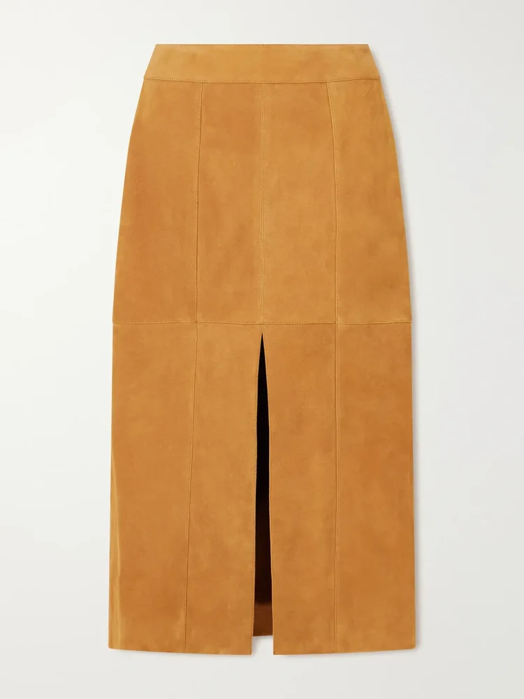Orion suede midi skirt