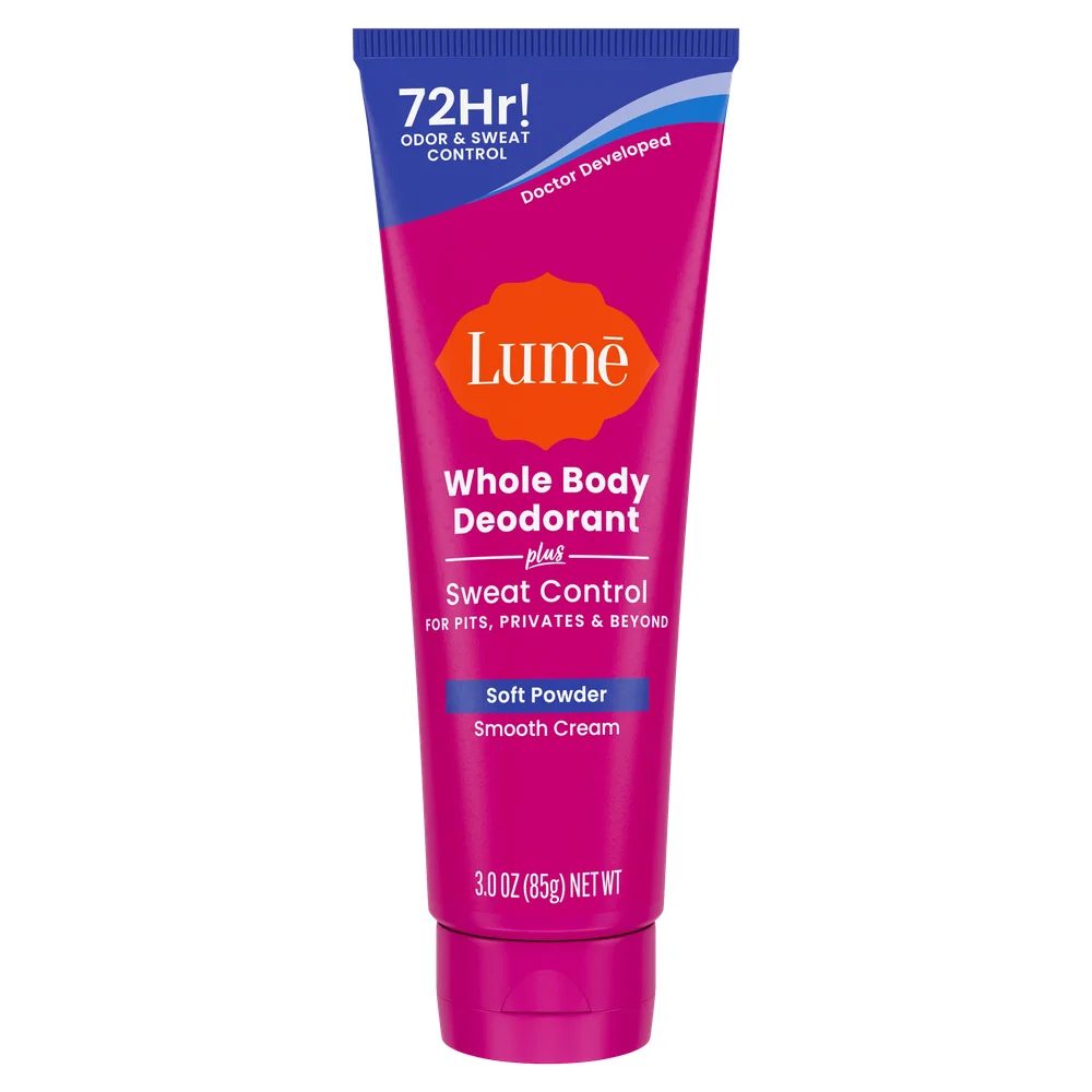 Whole Body Deodorant Cream Tube with Sweat Control, Soft Powder