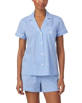 Lauren Ralph LaurenShort Sleeve Knit Boxer Pajama Set