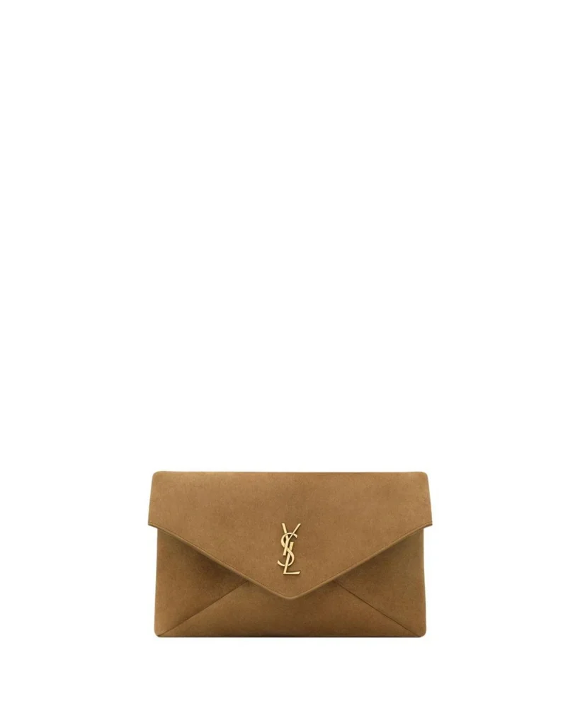 Saint Laurent Cassandre Large Envelope Pouch in Suede