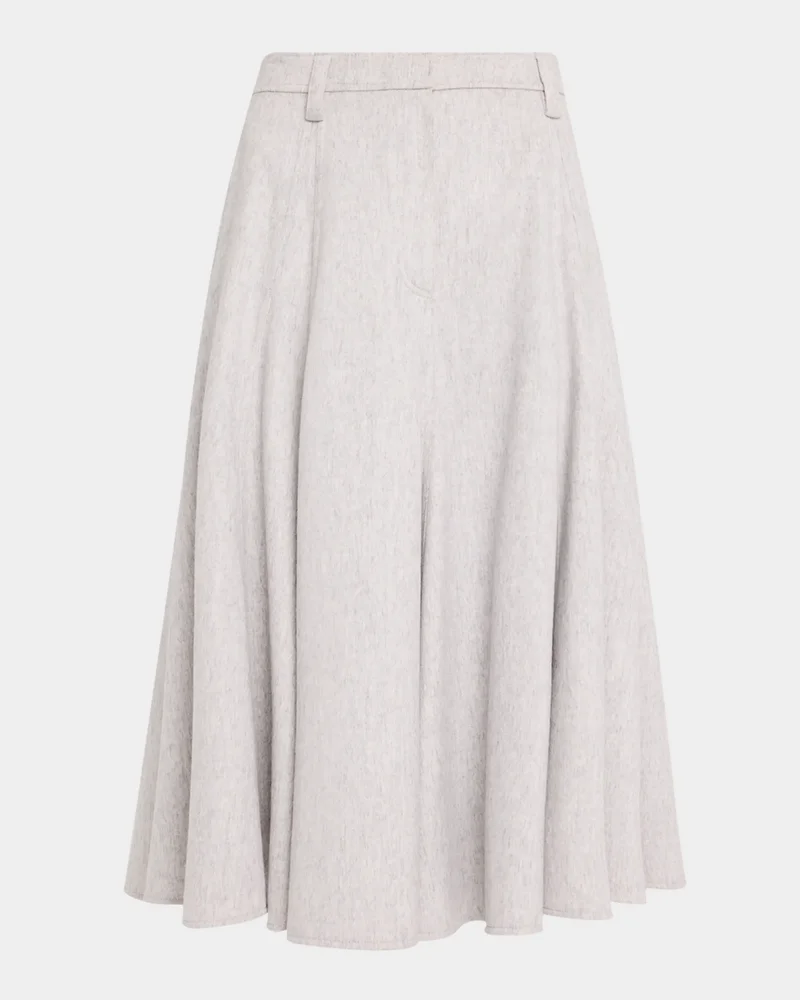 Beaver Flannel Full Midi Skirt