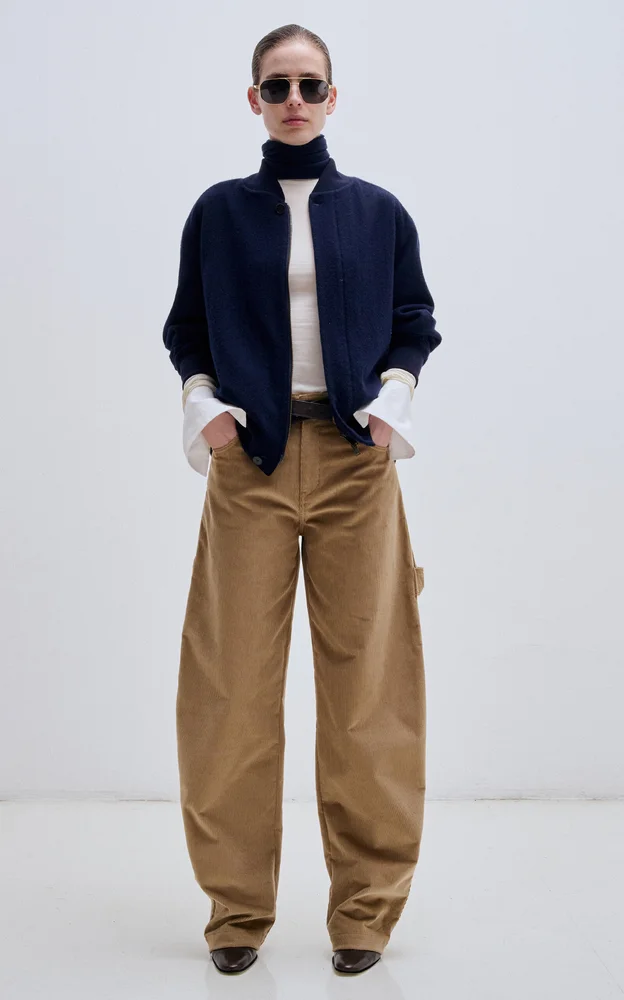 Audrey New Cotton-Blend Barrel-Leg Pants