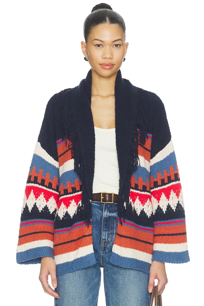 Southwest Fringe Shawl Collar Wrap