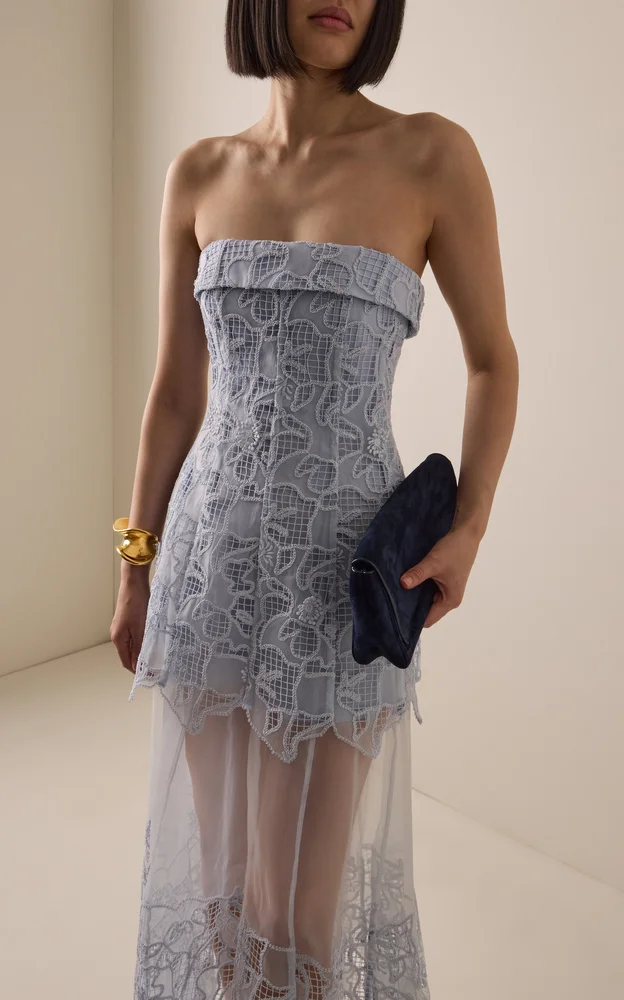 Rennis Embroidered Bustier Gown
