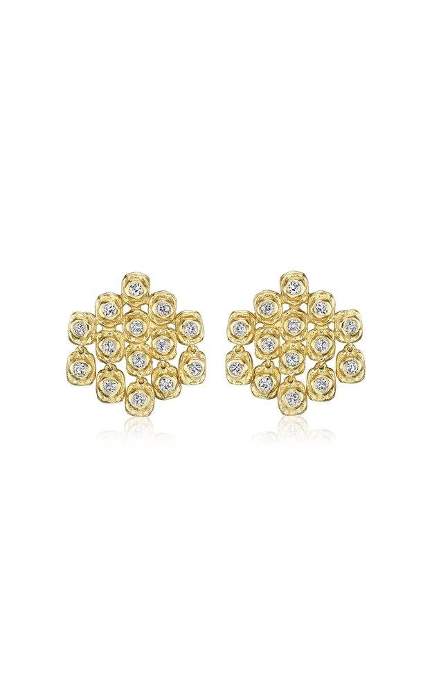 Romantica II 14K Yellow Gold Diamond Earrings