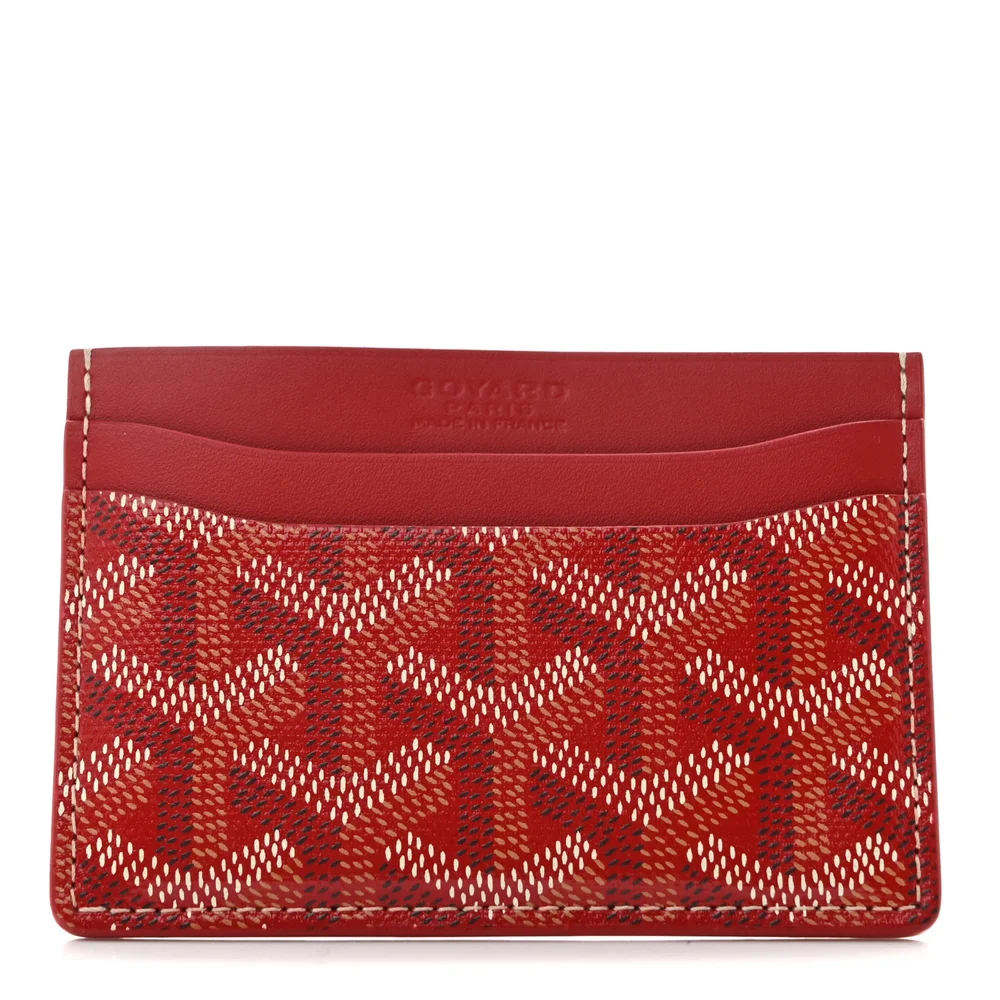 Pre-Owned Goyardine Saint Sulpice Card Holder in Red