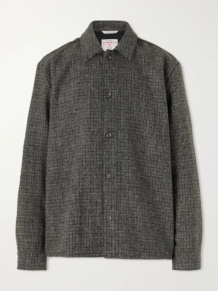 Cullu Checked Brushed Wool-Tweed Overshirt
