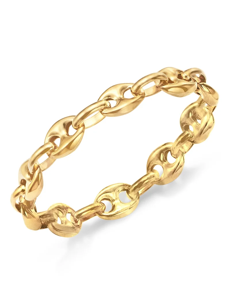 14K Yellow Gold Heavy Metal Mariner Link Chain Ring