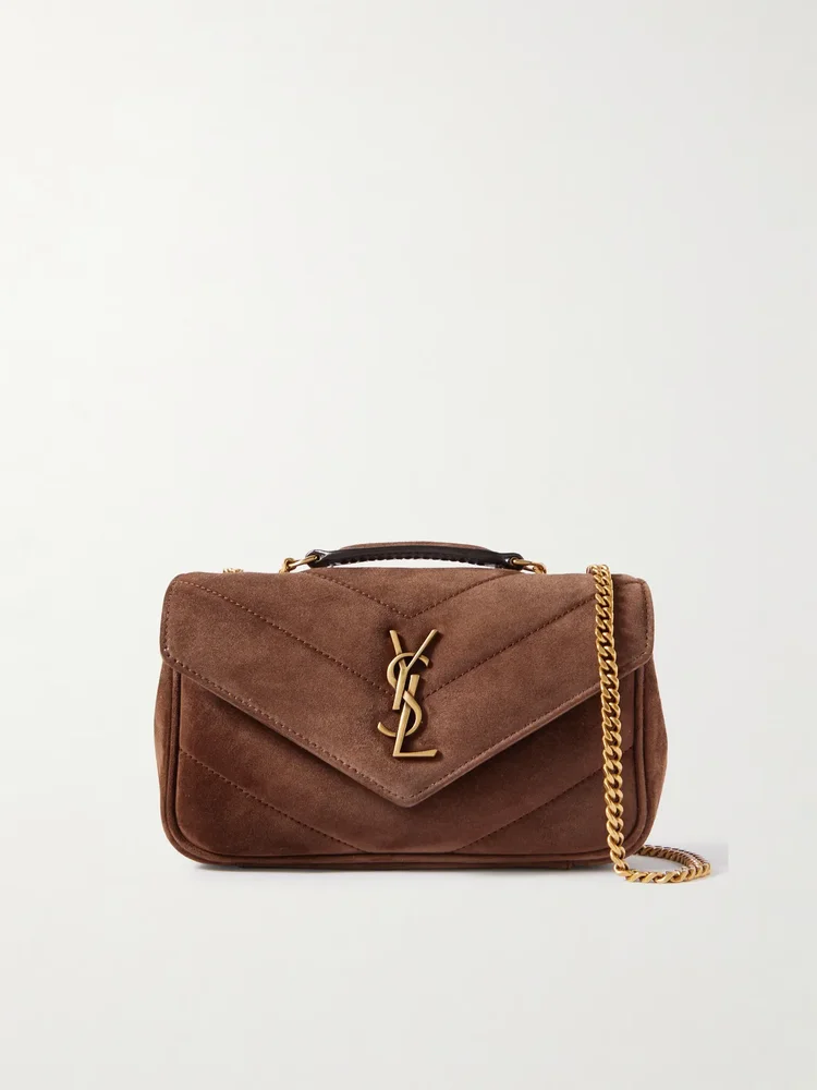 loulou mini matelasse suede shoulder bag