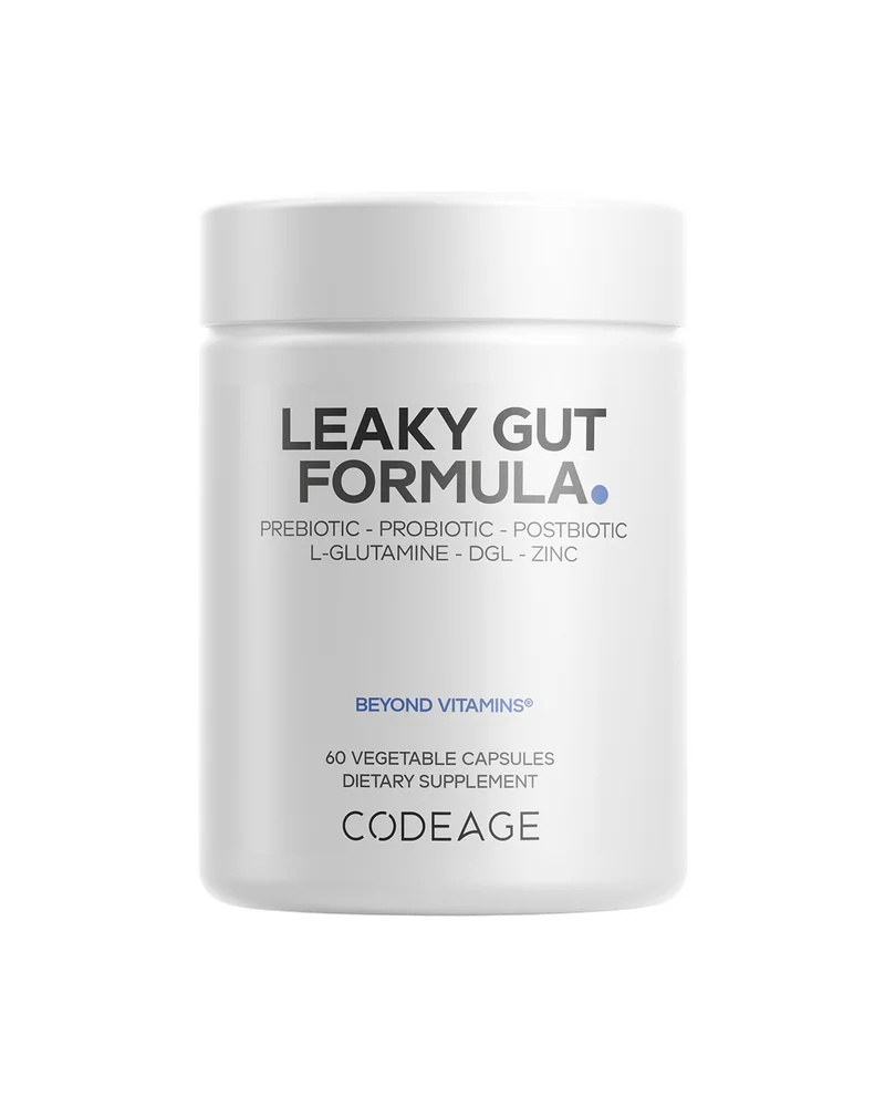 Leaky Gut, L-Glutamine Supplement, Licorice Root, Pre + Probiotics, Postbiotic