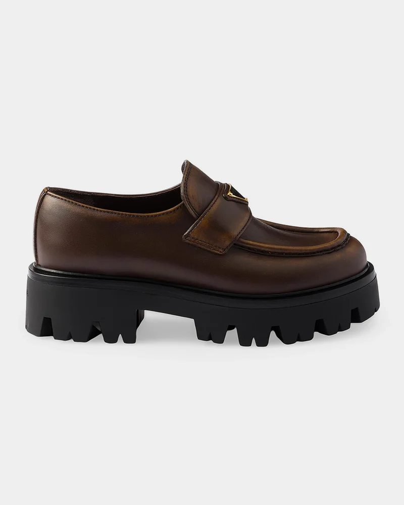 Platform Leather Loafers