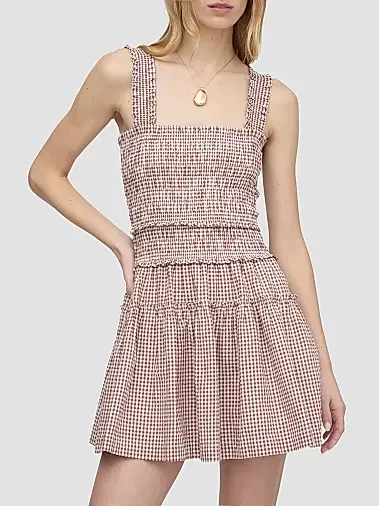 Hill House Home The Margot Mini Dress - Sunset Etched Floral Stripe