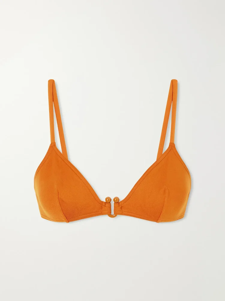 Stylish embellished triangle bikini top
