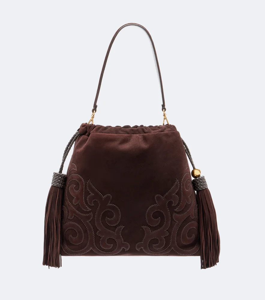 Kalispera Medium suede shoulder bag