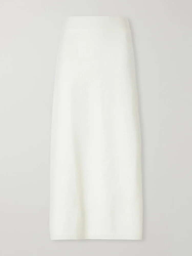 Asta brushed-cashmere midi skirt